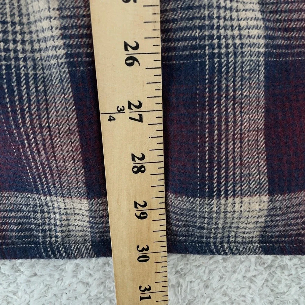 Wolverine Fleece Lined Flannel Shirt Jacket Mens Medium Red Navy Plaid‎ Workwear